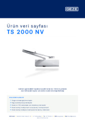 TS 2000 NV Ürün veri sayfası TR