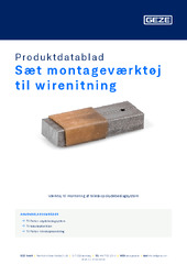 Sæt montageværktøj til wirenitning Produktdatablad DA