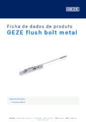 GEZE flush bolt metal Ficha de dados de produto PT