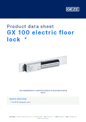 GX 100 electric floor lock  * Product data sheet EN