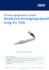 Hoekoverbrengingsaandrijving Fz 100 Productgegevens tabel NL