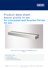 Spacer profile 10 mm for concealed wall bracket Perlan 43 mm Product data sheet EN