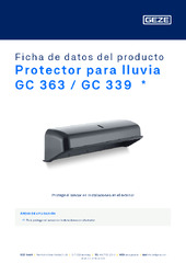 Protector para lluvia GC 363 / GC 339  * Ficha de datos del producto ES