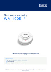 WM 1005  * Паспорт виробу UK