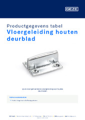 Vloergeleiding houten deurblad Productgegevens tabel NL