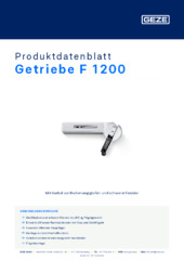 Getriebe F 1200 Produktdatenblatt DE