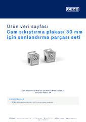 Cam sıkıştırma plakası 30 mm için sonlandırma parçası seti Ürün veri sayfası TR