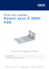 Konsol açısı E 3000 HSK Ürün veri sayfası TR