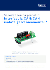 Interfaccia CAN/CAN isolata galvanicamente  * Scheda tecnica prodotto IT