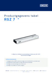 RSZ 7  * Productgegevens tabel NL