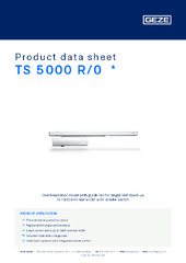 TS 5000 R/0  * Product data sheet EN