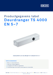 Deurdranger TS 4000 EN 5-7 Productgegevens tabel NL