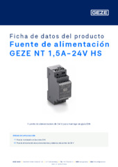 Fuente de alimentación GEZE NT 1,5A-24V HS Ficha de datos del producto ES