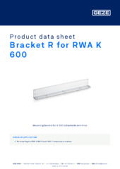 Bracket R for RWA K 600 Product data sheet EN