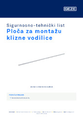 Ploča za montažu klizne vodilice Sigurnosno-tehnički list HR