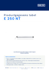 E 250 NT Productgegevens tabel NL
