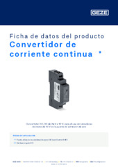 Convertidor de corriente continua  * Ficha de datos del producto ES