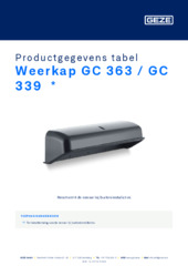 Weerkap GC 363 / GC 339  * Productgegevens tabel NL