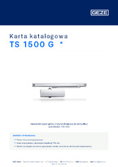 TS 1500 G  * Karta katalogowa PL