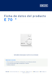 E 70  * Ficha de datos del producto ES