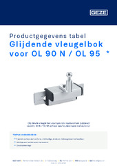 Glijdende vleugelbok voor OL 90 N / OL 95  * Productgegevens tabel NL
