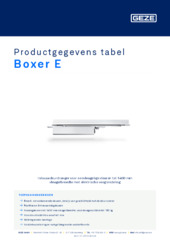 Boxer E Productgegevens tabel NL