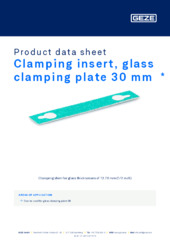 Clamping insert, glass clamping plate 30 mm  * Product data sheet EN