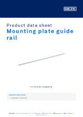 Mounting plate guide rail Product data sheet EN