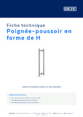 Poignée-poussoir en forme de H Fiche technique FR