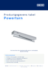 Powerturn Productgegevens tabel NL