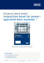 Inspection book for power-operated door systems  * Product data sheet EN
