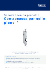 Controcassa pannello pieno  * Scheda tecnica prodotto IT