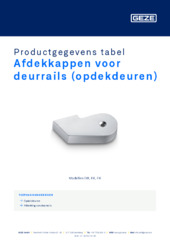 Afdekkappen voor deurrails (opdekdeuren) Productgegevens tabel NL
