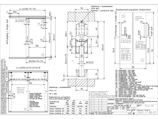 Perlan 140 Glass leaf without machining Glass clamping plate 30 mm continuously blended ceiling installation without bracket