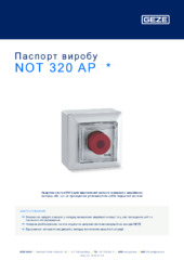 NOT 320 AP  * Паспорт виробу UK