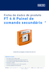 FT 4 A Painel de comando secundário  * Ficha de dados de produto PT