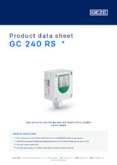 GC 240 RS  * Product data sheet EN