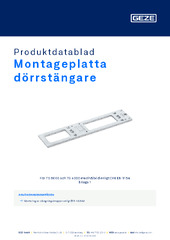 Montageplatta dörrstängare Produktdatablad SV