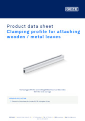 Clamping profile for attaching wooden / metal leaves Product data sheet EN