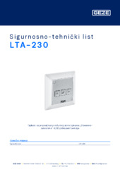 LTA-230 Sigurnosno-tehnički list HR