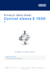 Conical sleeve E 1500  * Product data sheet EN