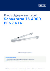Schaararm TS 4000 EFS / RFS Productgegevens tabel NL