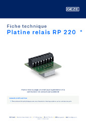 Platine relais RP 220  * Fiche technique FR