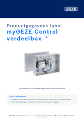 myGEZE Control verdeelbox  * Productgegevens tabel NL