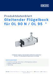 Gleitender Flügelbock für OL 90 N / OL 95  * Produktdatenblatt DE