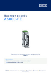 A5000-FE Паспорт виробу UK