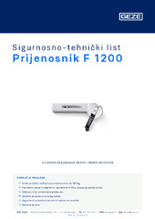 Prijenosnik F 1200 Sigurnosno-tehnički list HR