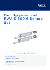 RWA K 600 G Syncro Set Productgegevens tabel NL