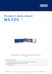 MA 500  * Product data sheet EN