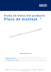 Placa de montaje  * Ficha de datos del producto ES